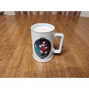 Handmade Coca-Cola Santa Claus Mug Candle 13 fl oz Christmas Holiday Decor A52
